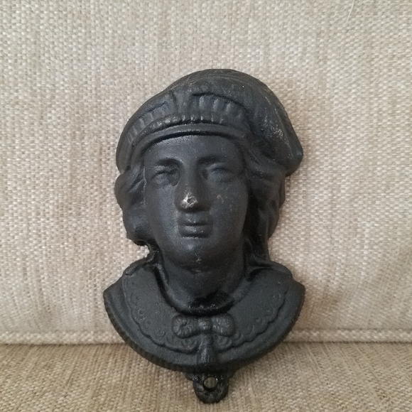 Vintage Christopher Columbus cast iron match safe - Picture 1 of 3